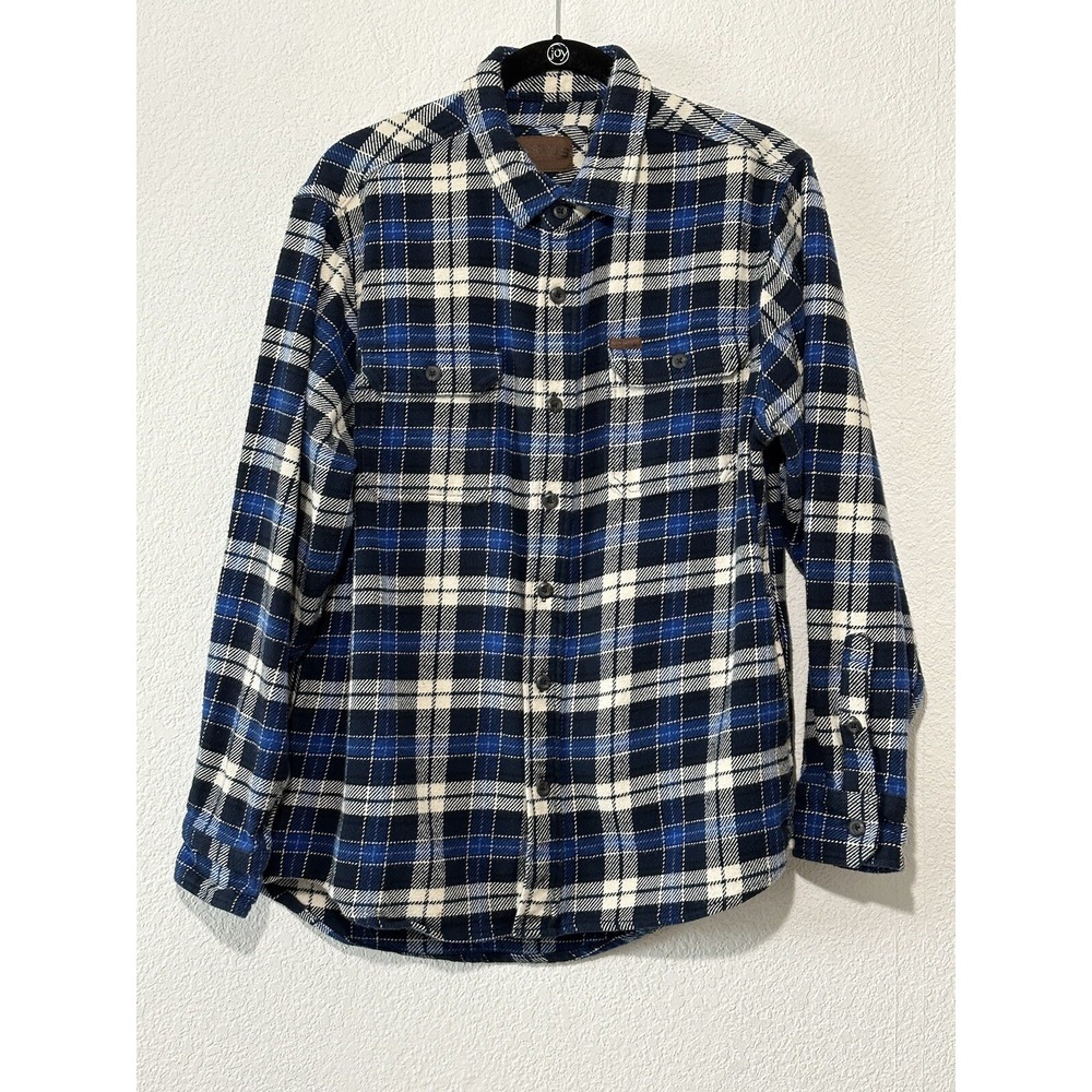 Orvis Heavyweight Flannel Shirt‎ Jacket Blue Plaid Size M Work Wear Shacket